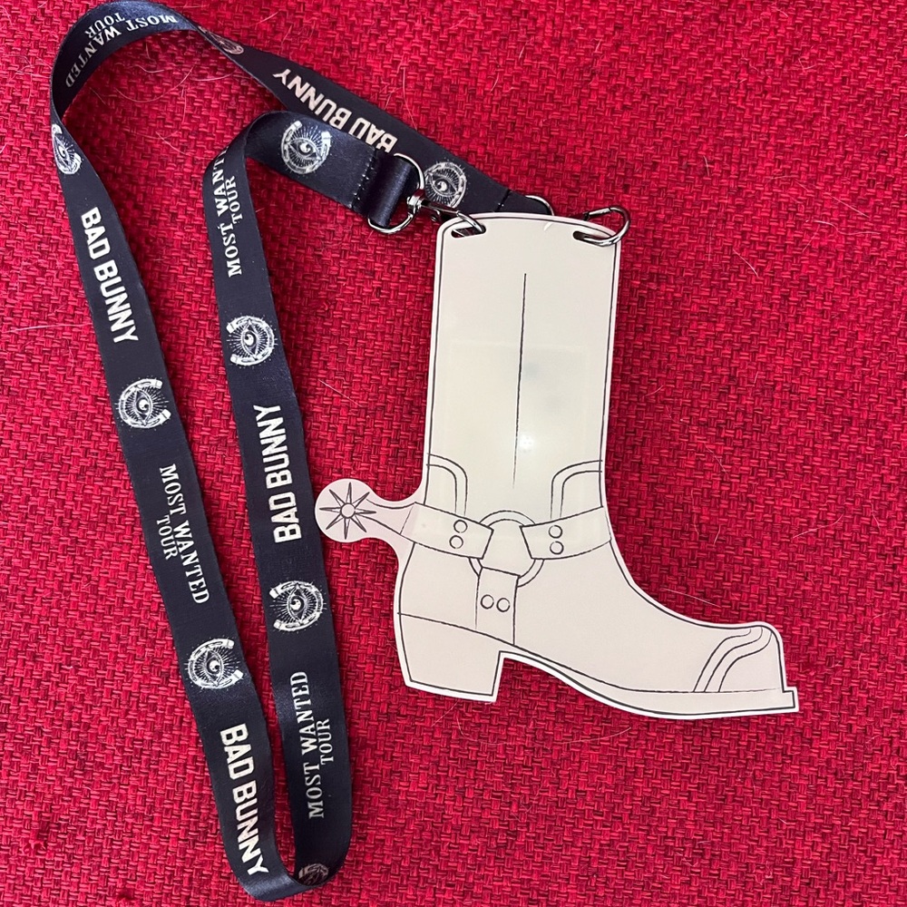 Bad Bunny 2024 Most Wanted Tour Boot Lanyard - Official Merchandise